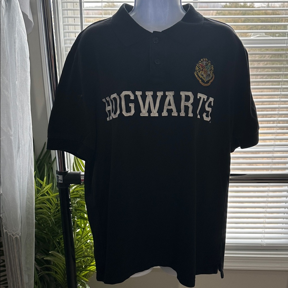 Hogwarts Black Polo Shirt. Like new